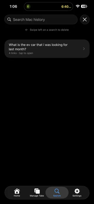 Searching your Mac's history from iPhone